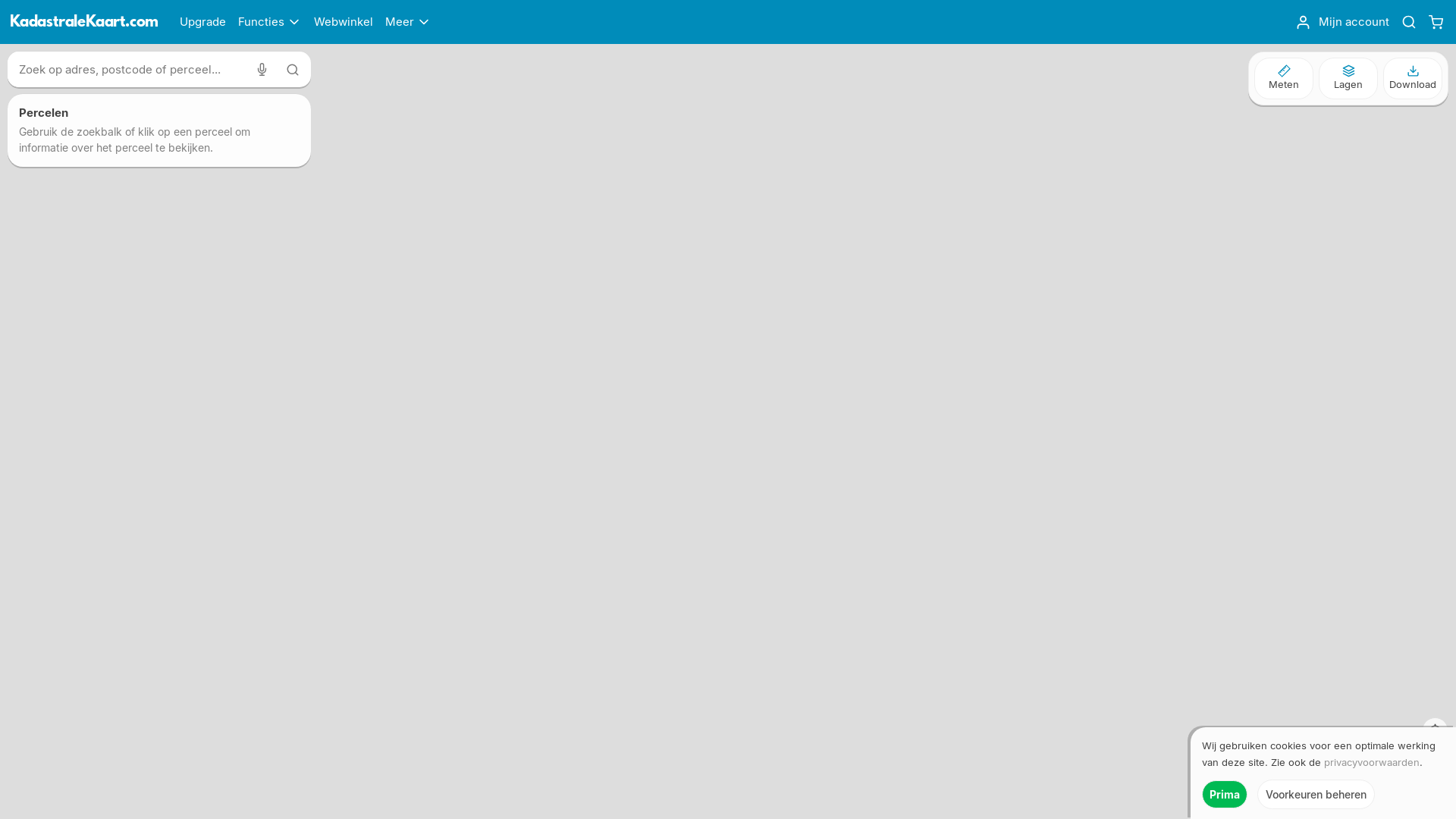 website screenshot of https://kadastralekaarten.com/