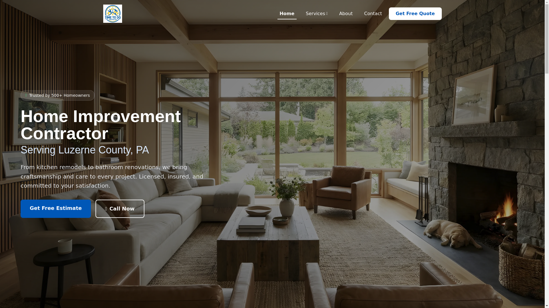 website screenshot of https://timetodoconstruction.com/