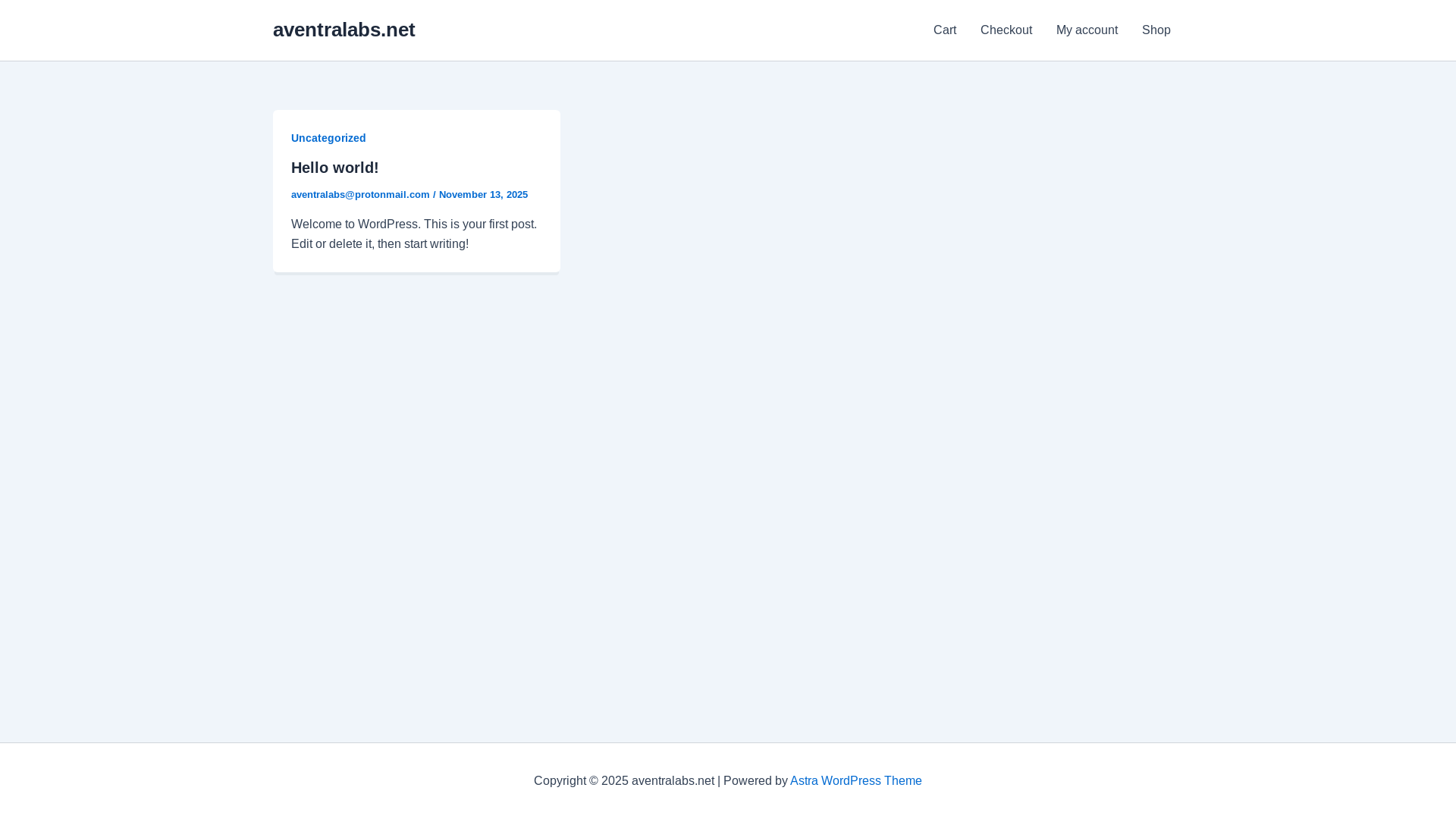 website screenshot of https://aventralabs.net/
