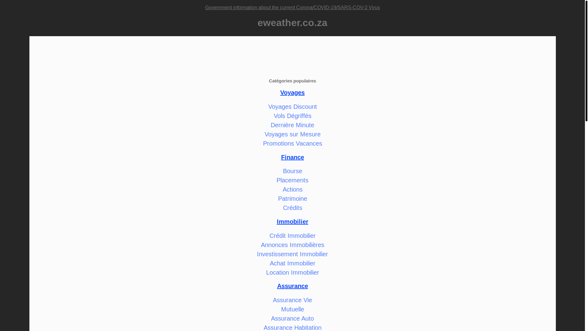 website screenshot of https://eweather.co.za/