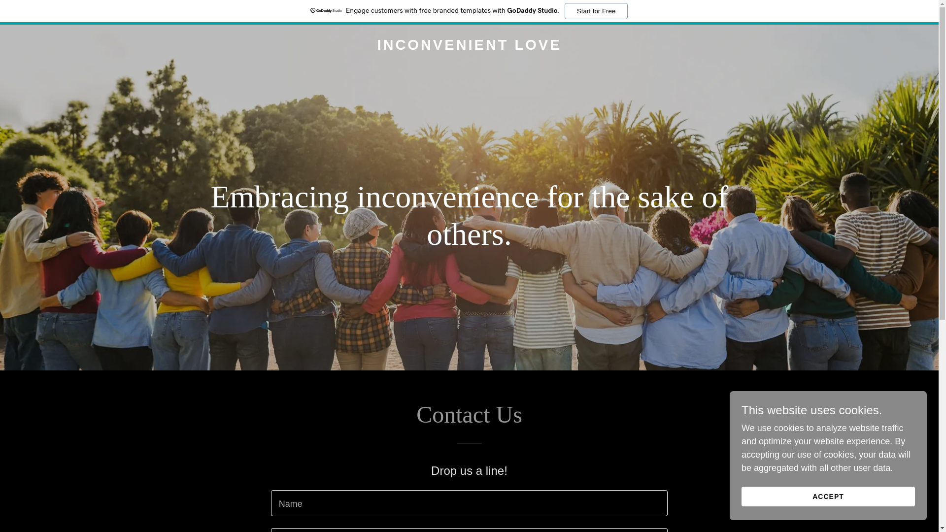 website screenshot of https://inconvenientlove.org/