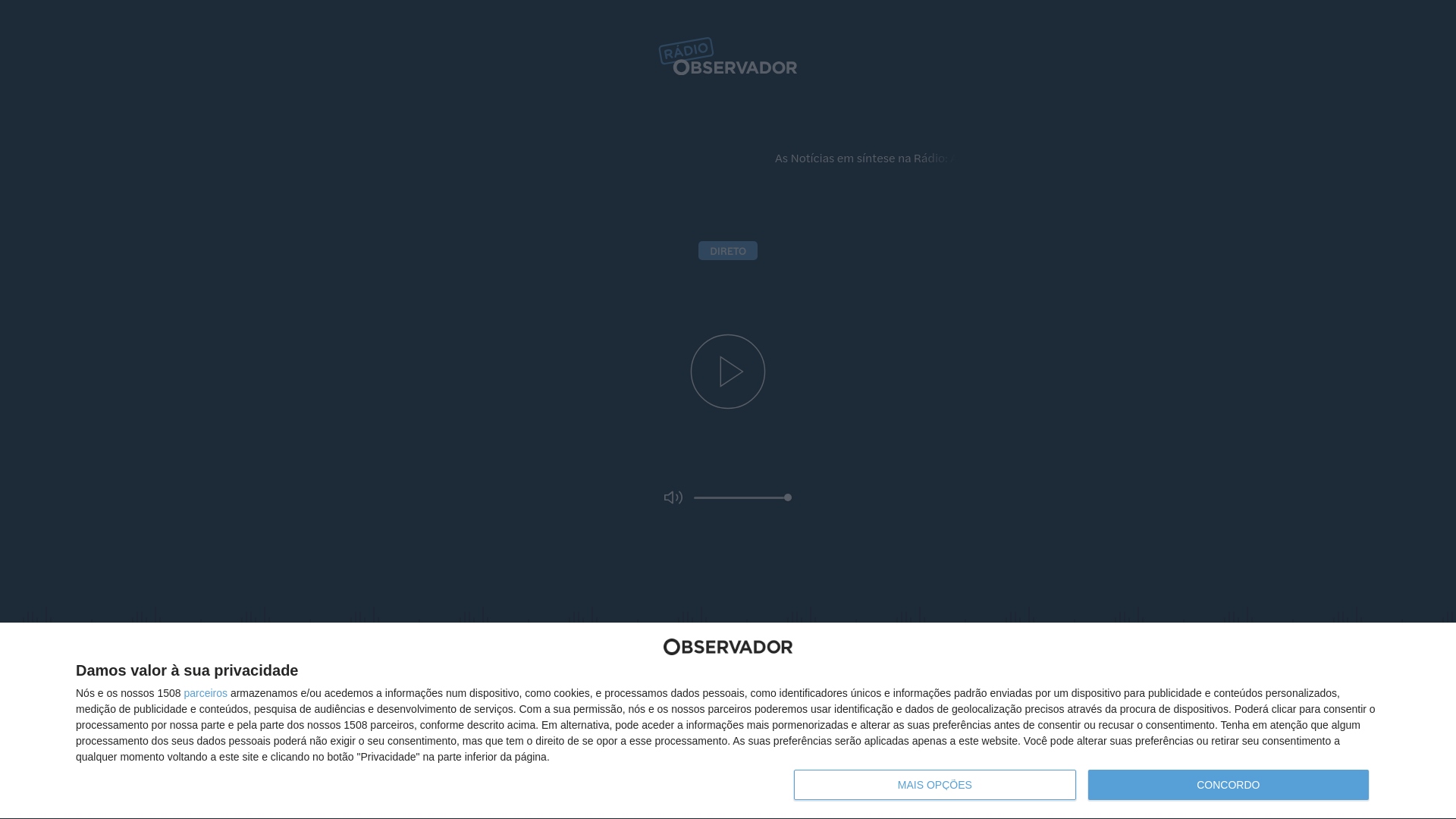 website screenshot of https://observador.pt/radio/player/