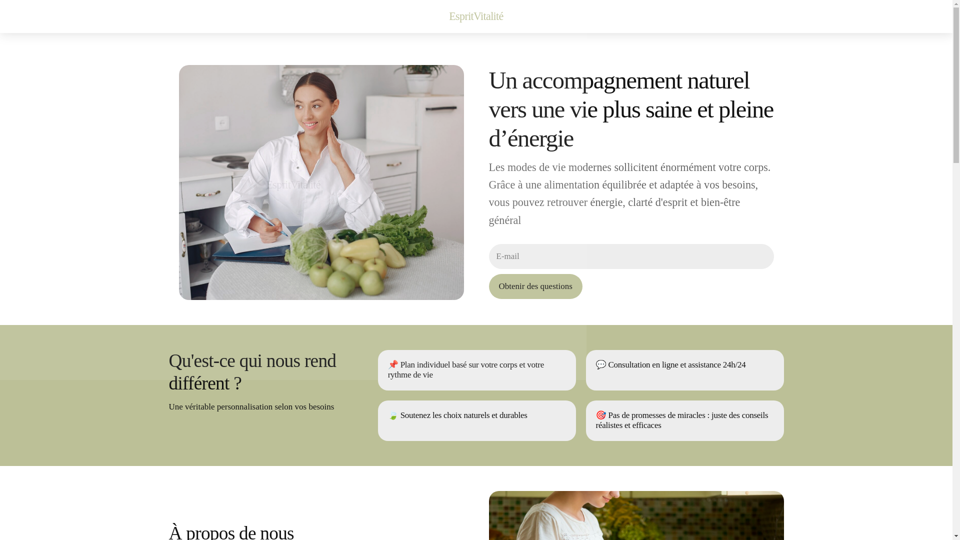 website screenshot of https://espritvitalite.info/