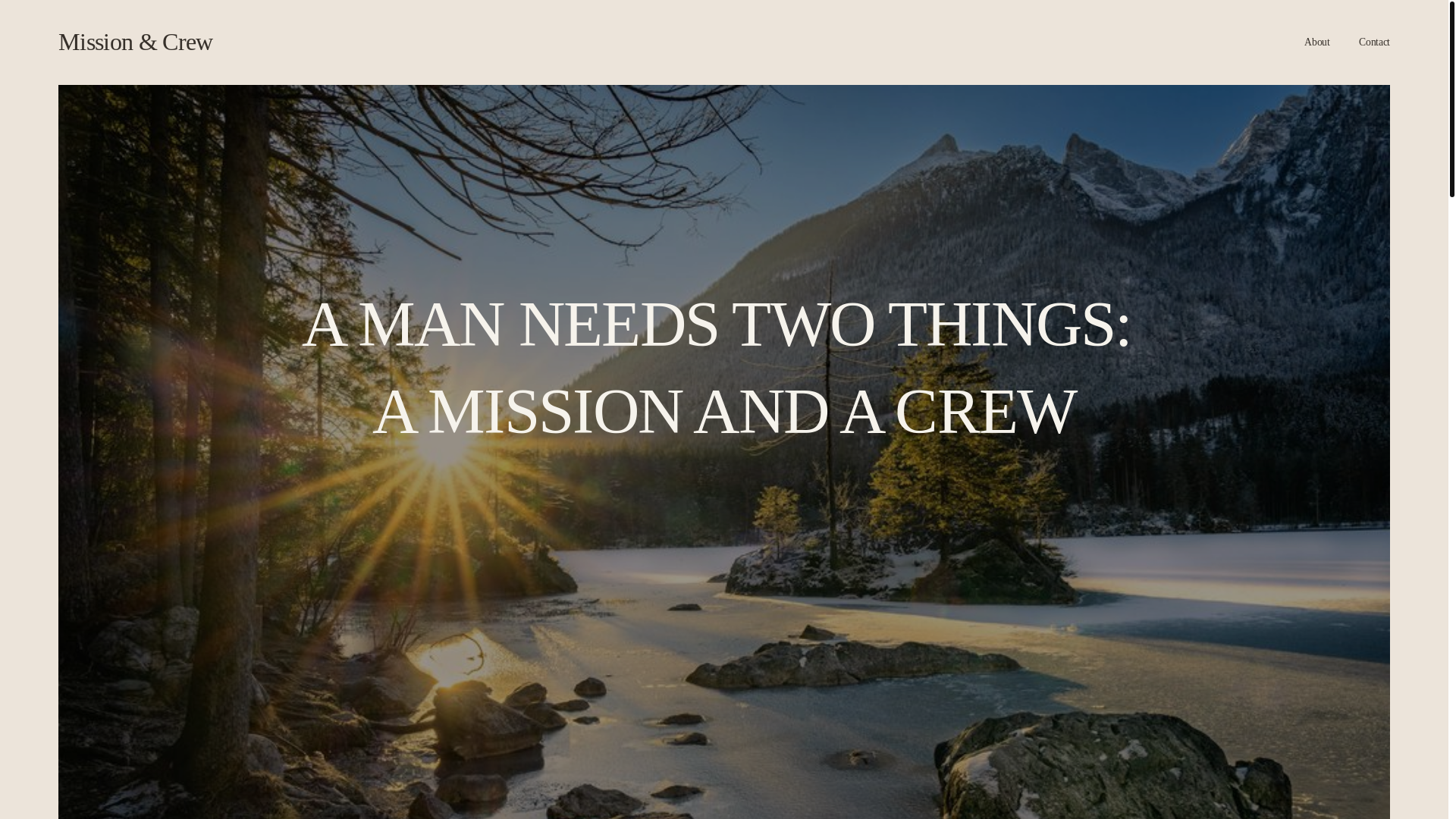 website screenshot of https://missionandcrew.com/