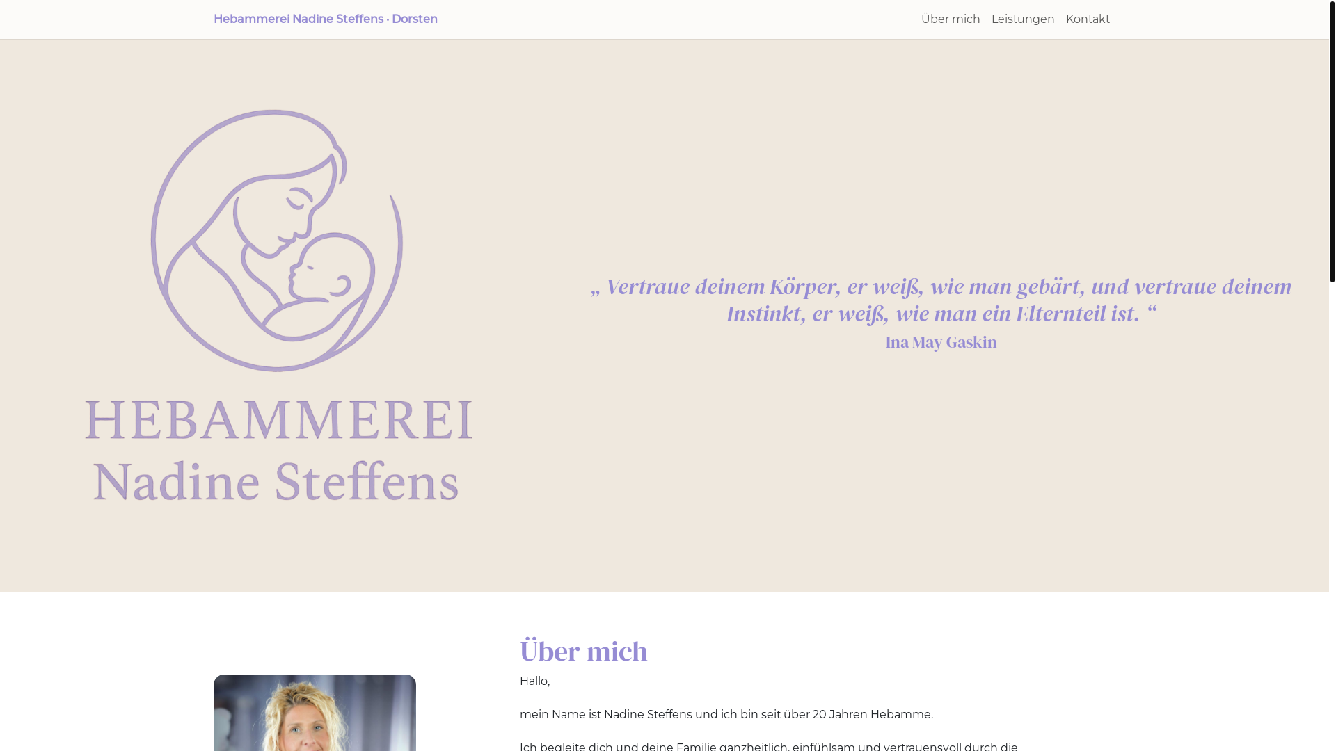 website screenshot of https://hebammerei-dorsten.de/