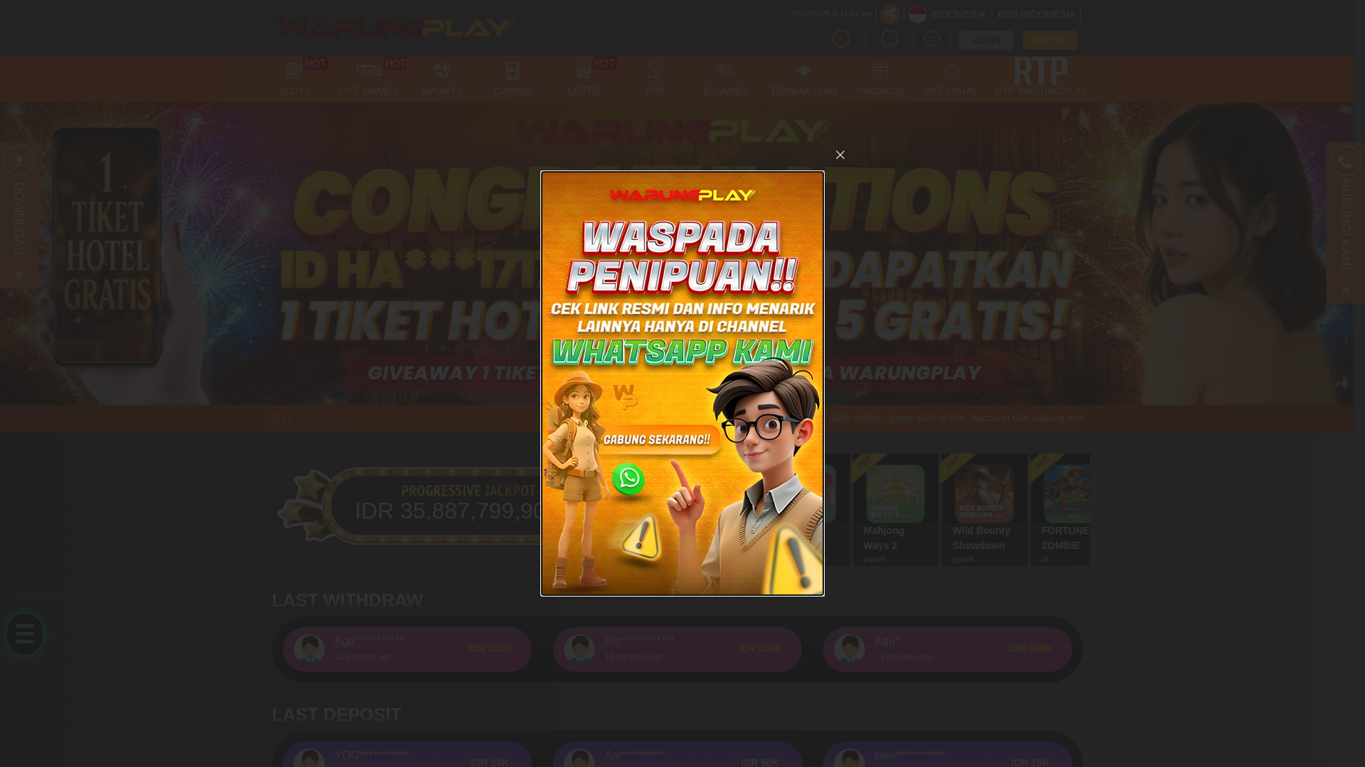website screenshot of https://warungplaykawaii.pro/