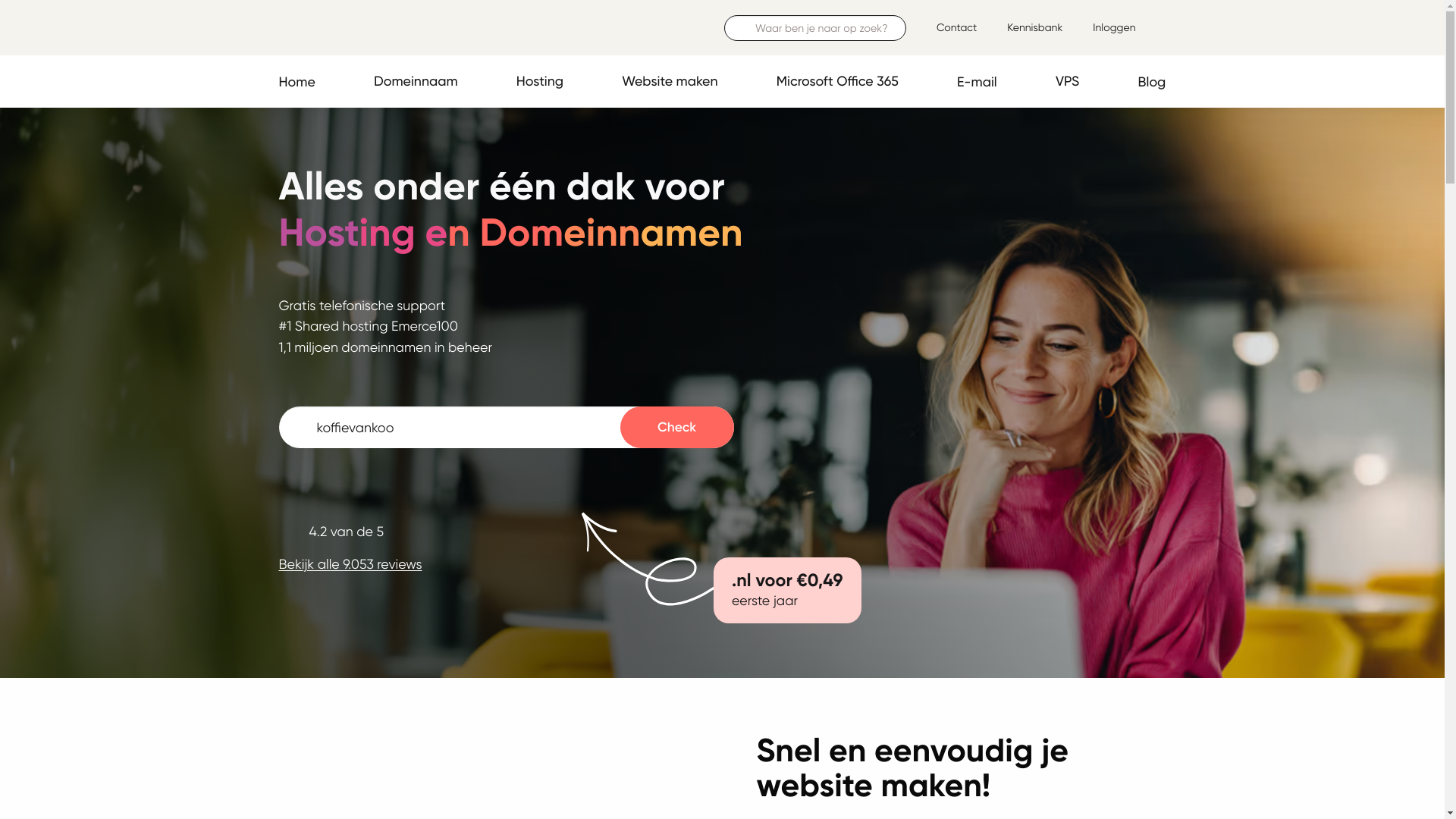 website screenshot of https://www.yourhosting.nl/