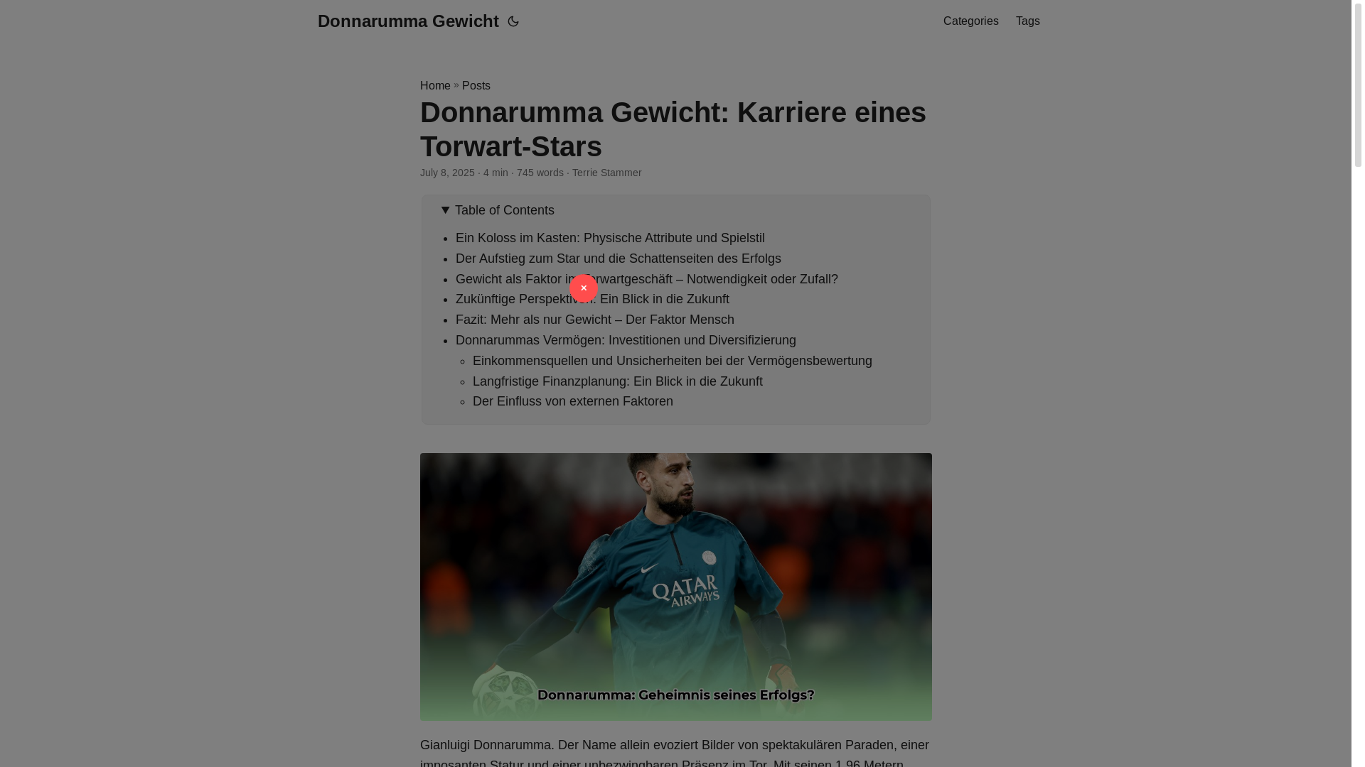website screenshot of https://donnarumma-gewicht.pages.dev/