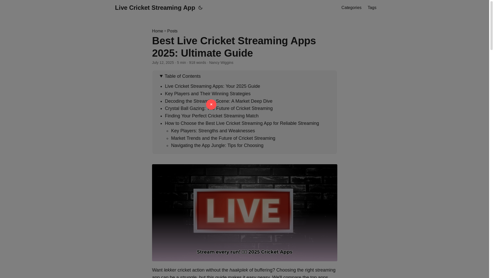 website screenshot of https://live-cricket-streaming-app.pages.dev/