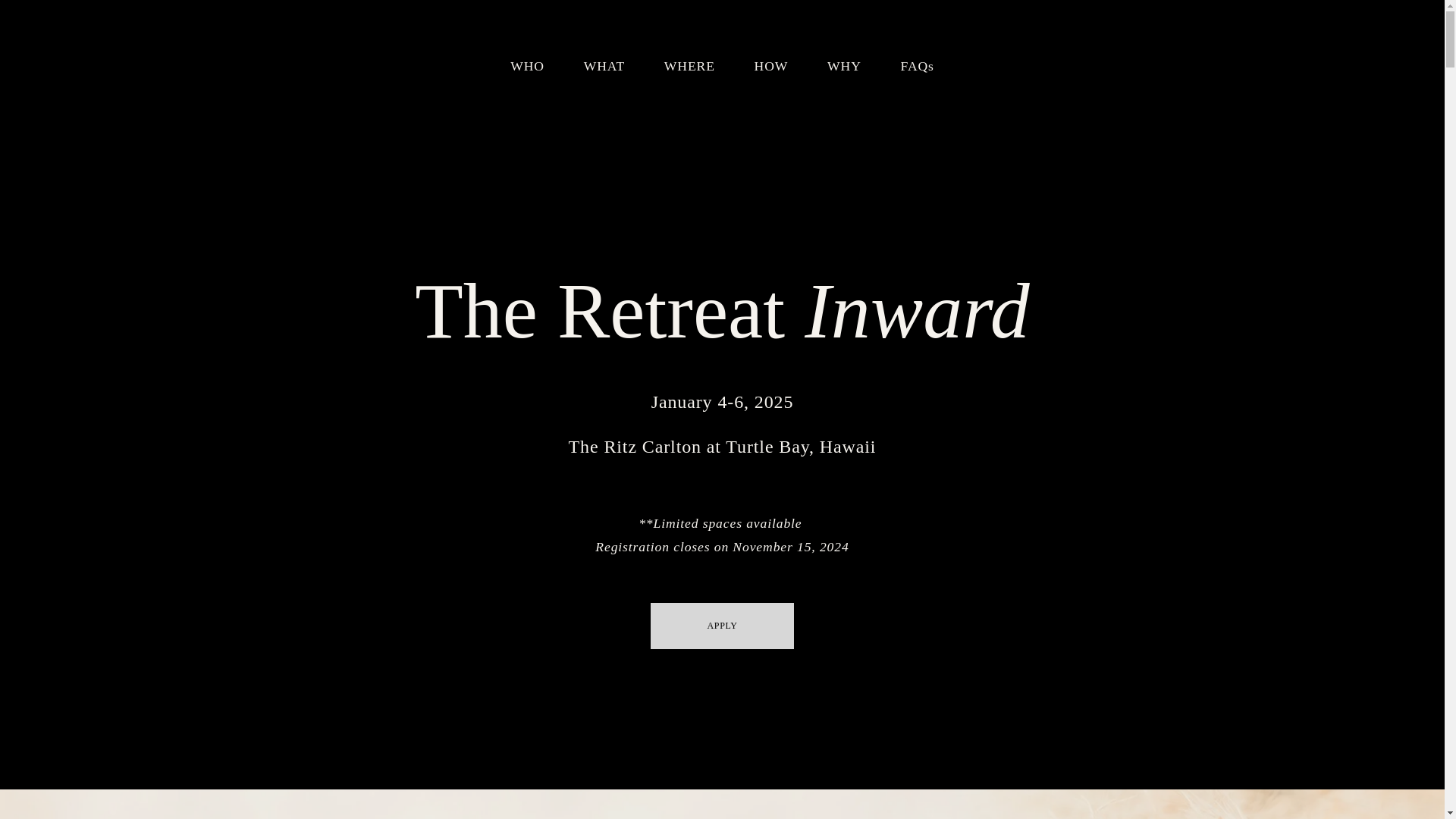 website screenshot of https://theretreatinward.com/