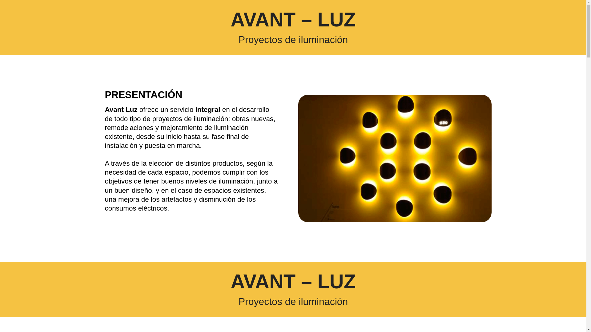 website screenshot of https://avantluz.cl/