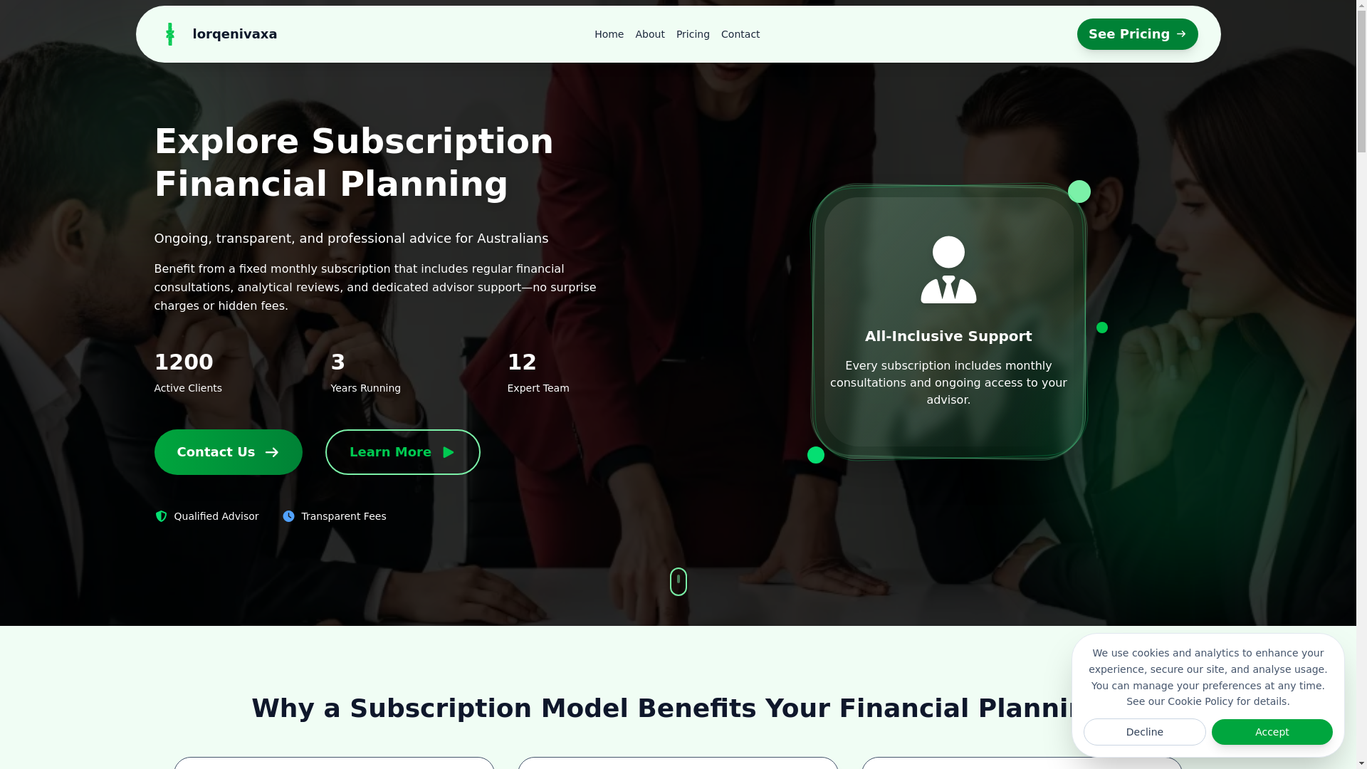 website screenshot of https://lorqenivaxa.com