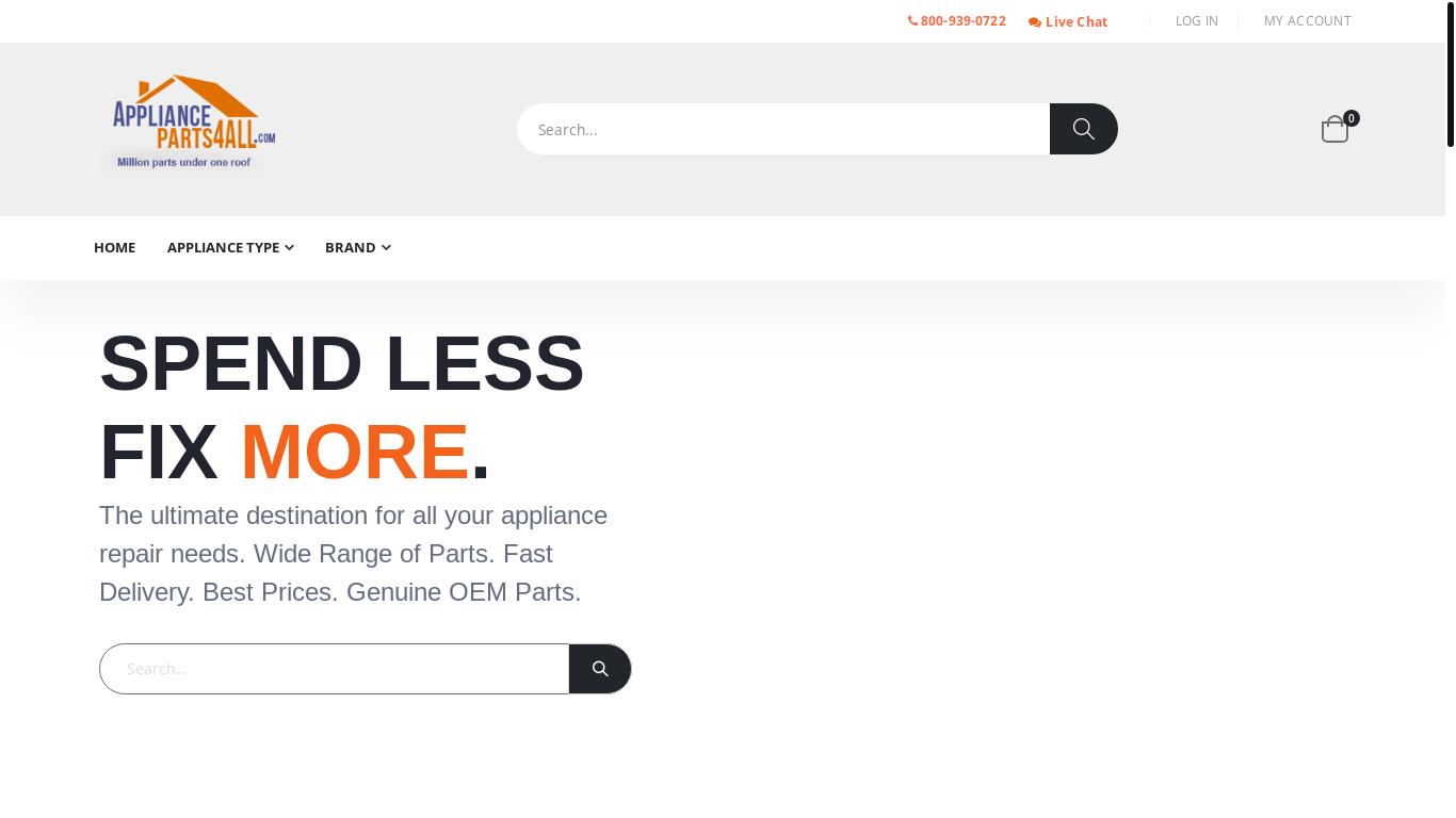 website screenshot of https://www.applianceparts4all.com/