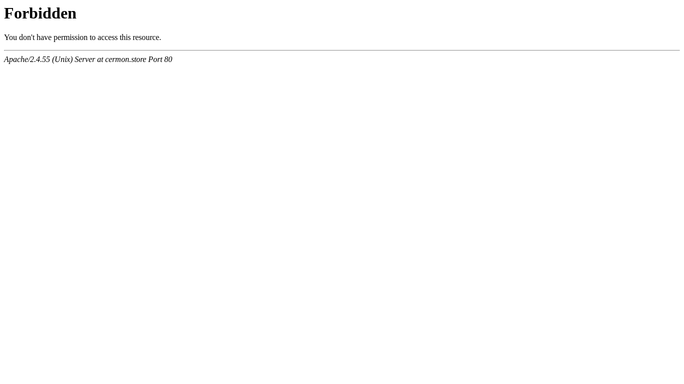 website screenshot of https://cermon.store/