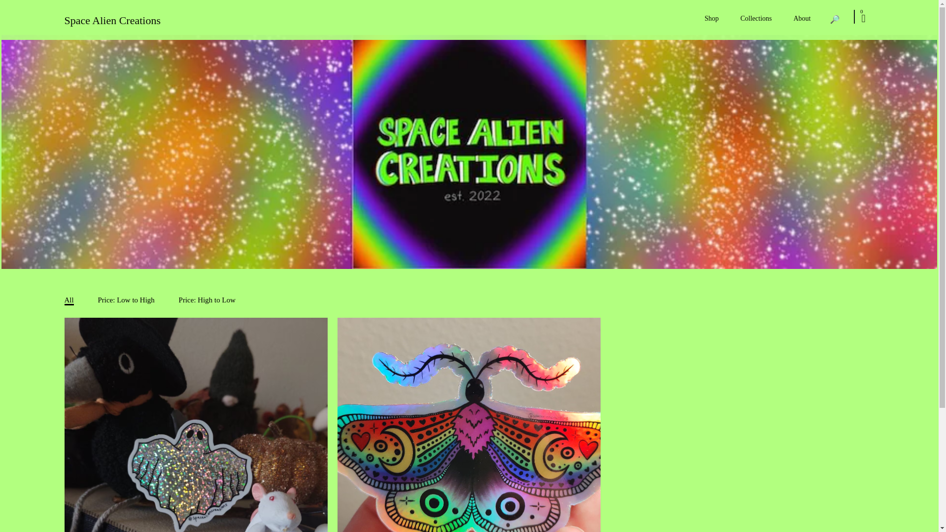website screenshot of https://spacealienart.com/
