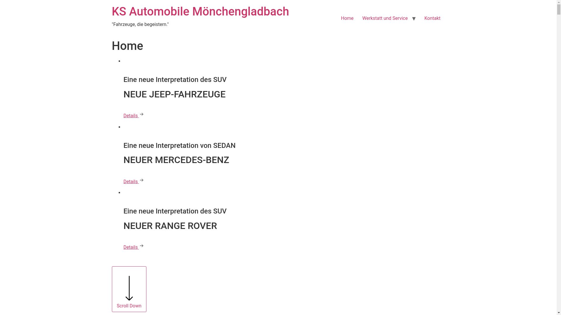 website screenshot of https://ksautomobile-mg.de/