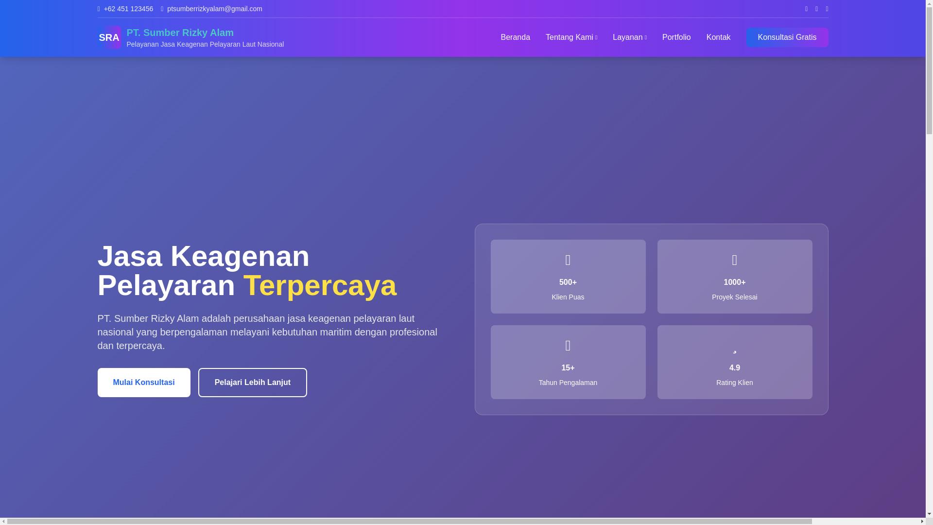 website screenshot of https://sumberrizkyalam.co.id/