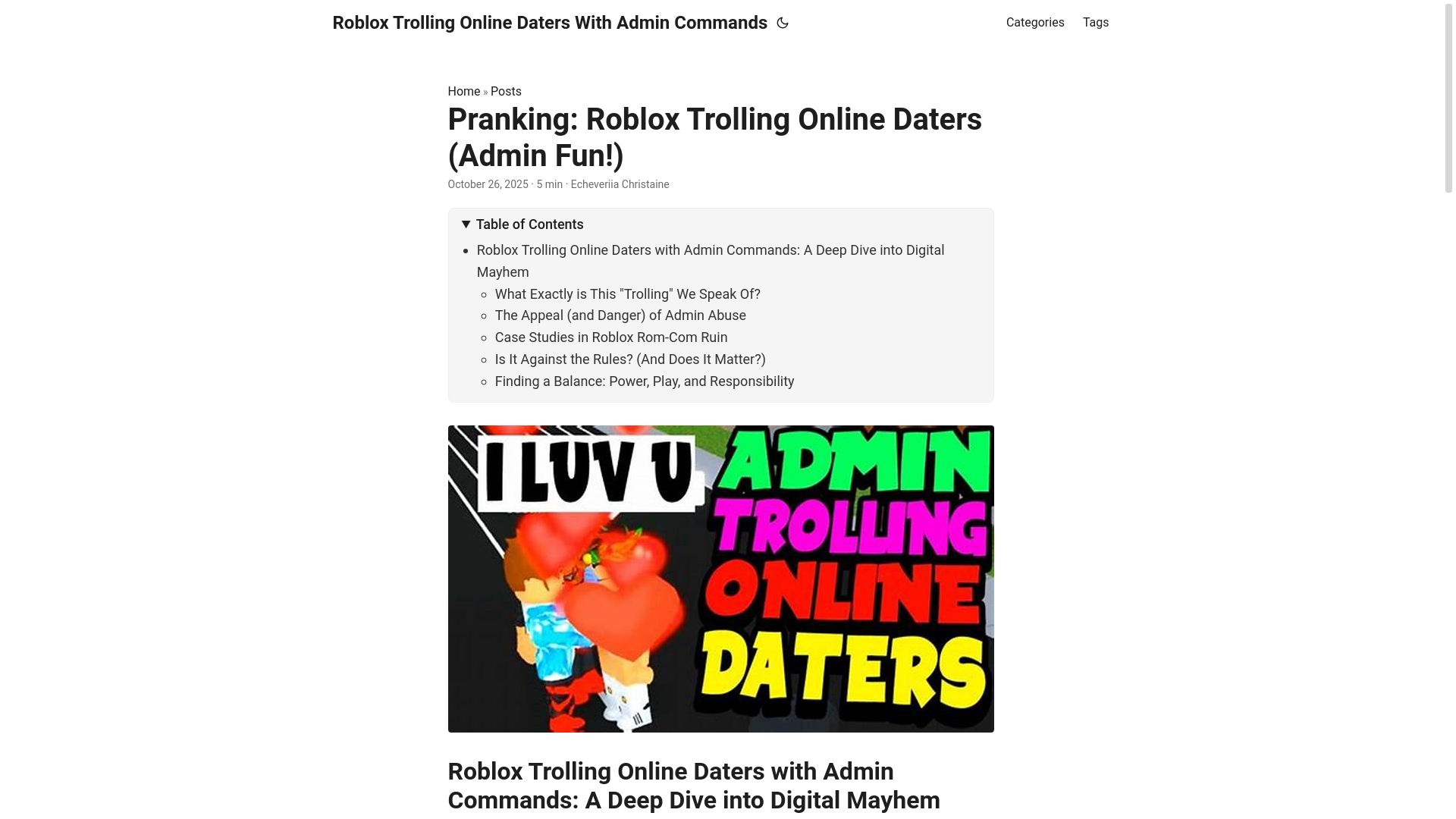 website screenshot of https://roblox-trolling-online-daters-with-admin-commands.pages.dev/