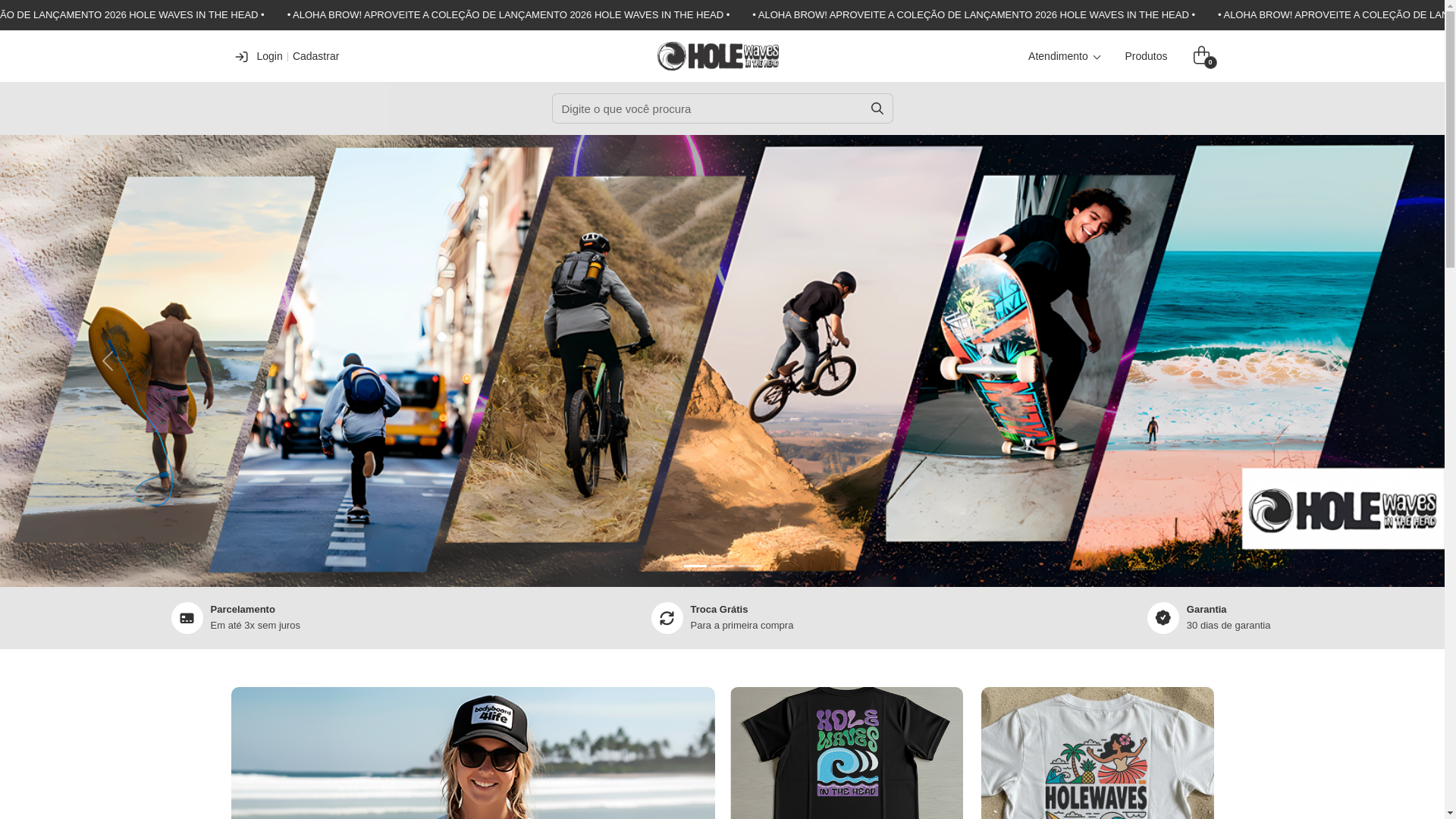 website screenshot of https://holewaves.com.br/