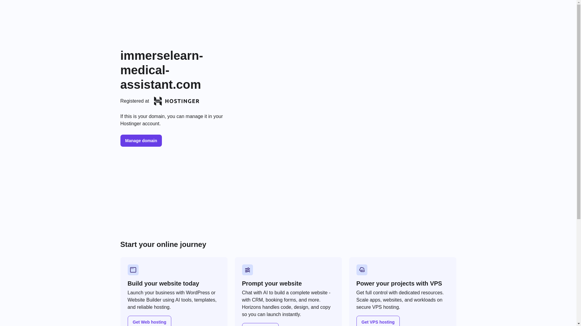 website screenshot of https://immerselearn-medical-assistant.com/