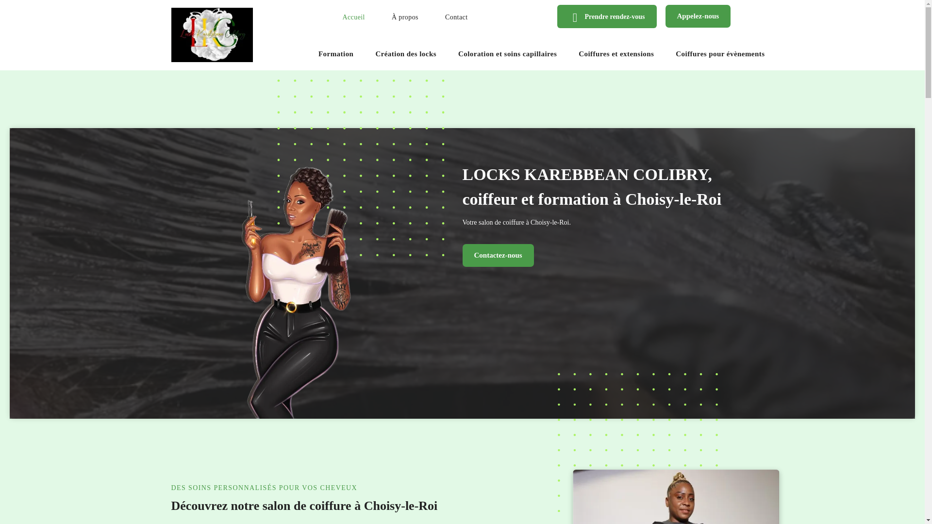 website screenshot of https://coiffure-locks-karebbean-colibry.fr/