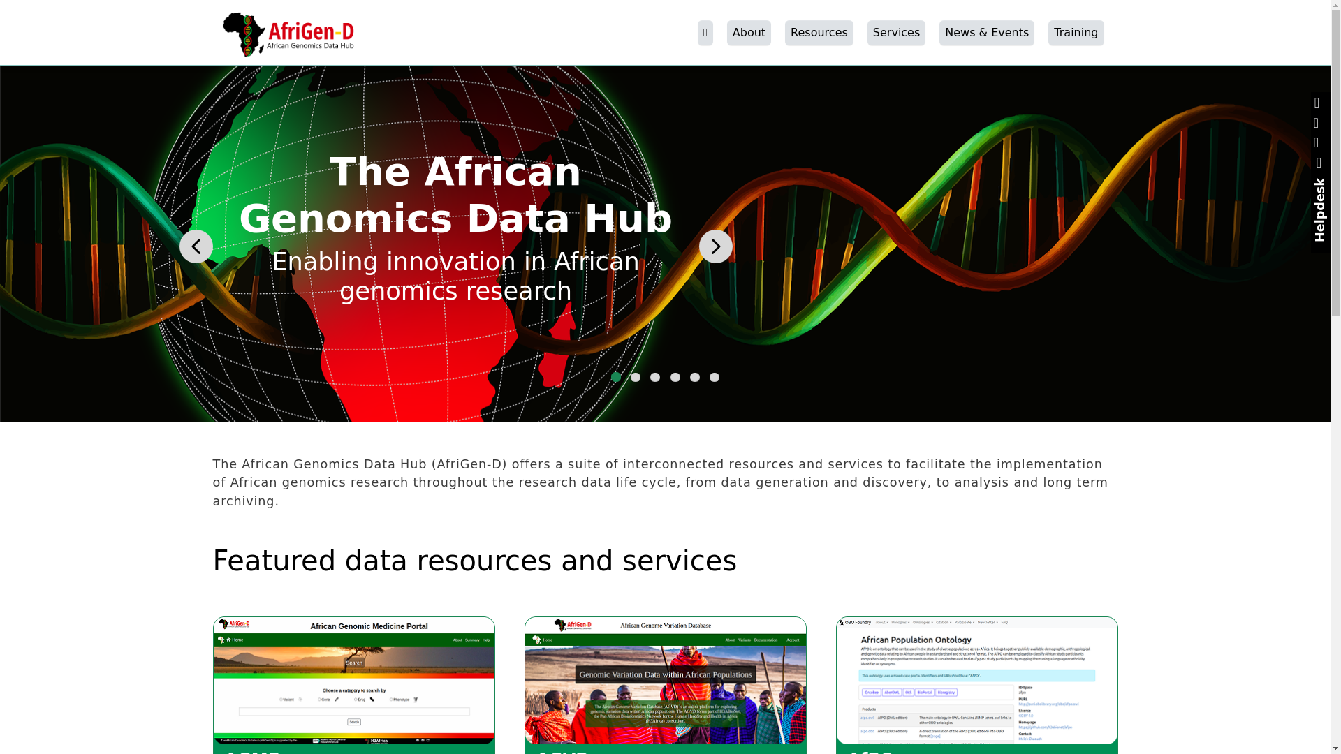 website screenshot of https://afrigen-d.org/