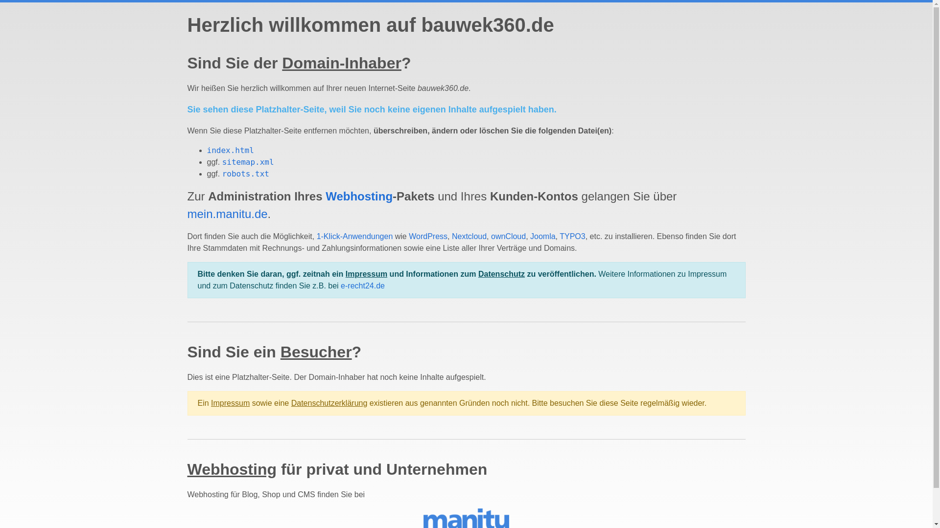 website screenshot of https://bauwek360.de/
