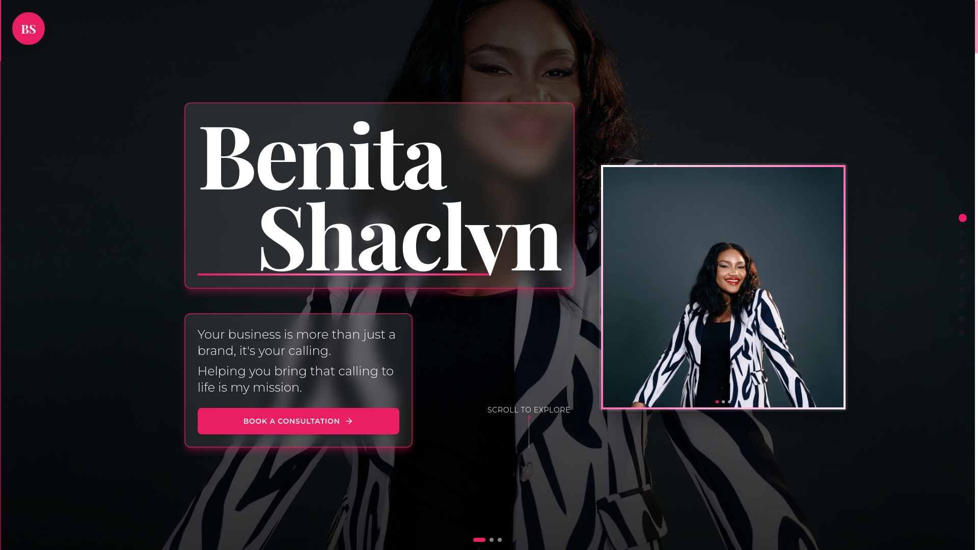 website screenshot of https://benita-shaclyn-nextjs.pages.dev/