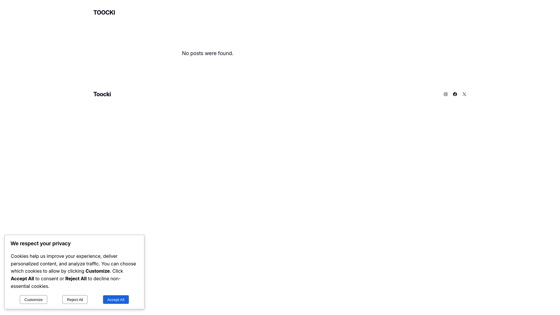 website screenshot of https://toocki.ae/
