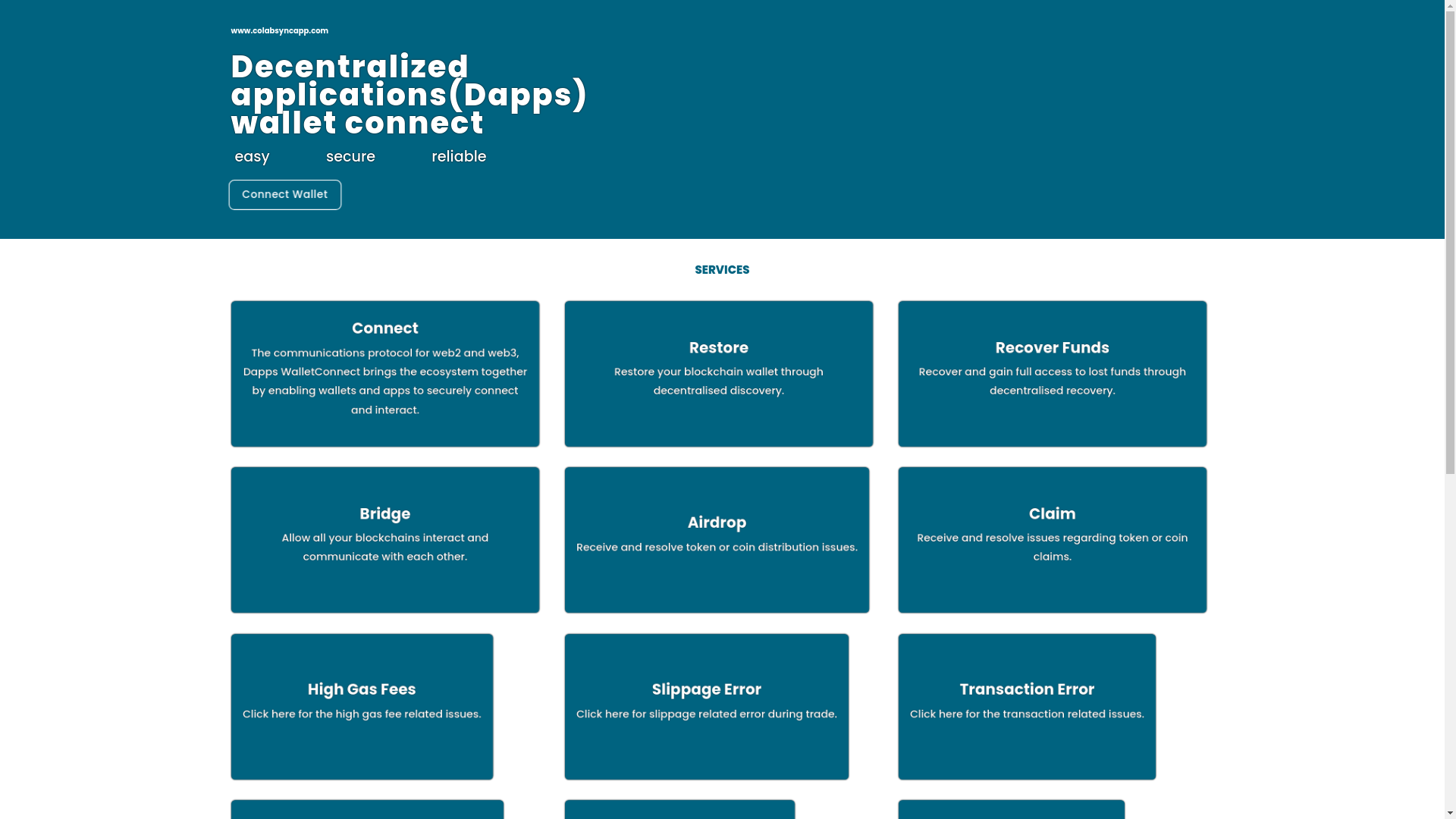 website screenshot of https://dappdecentralise.pages.dev/