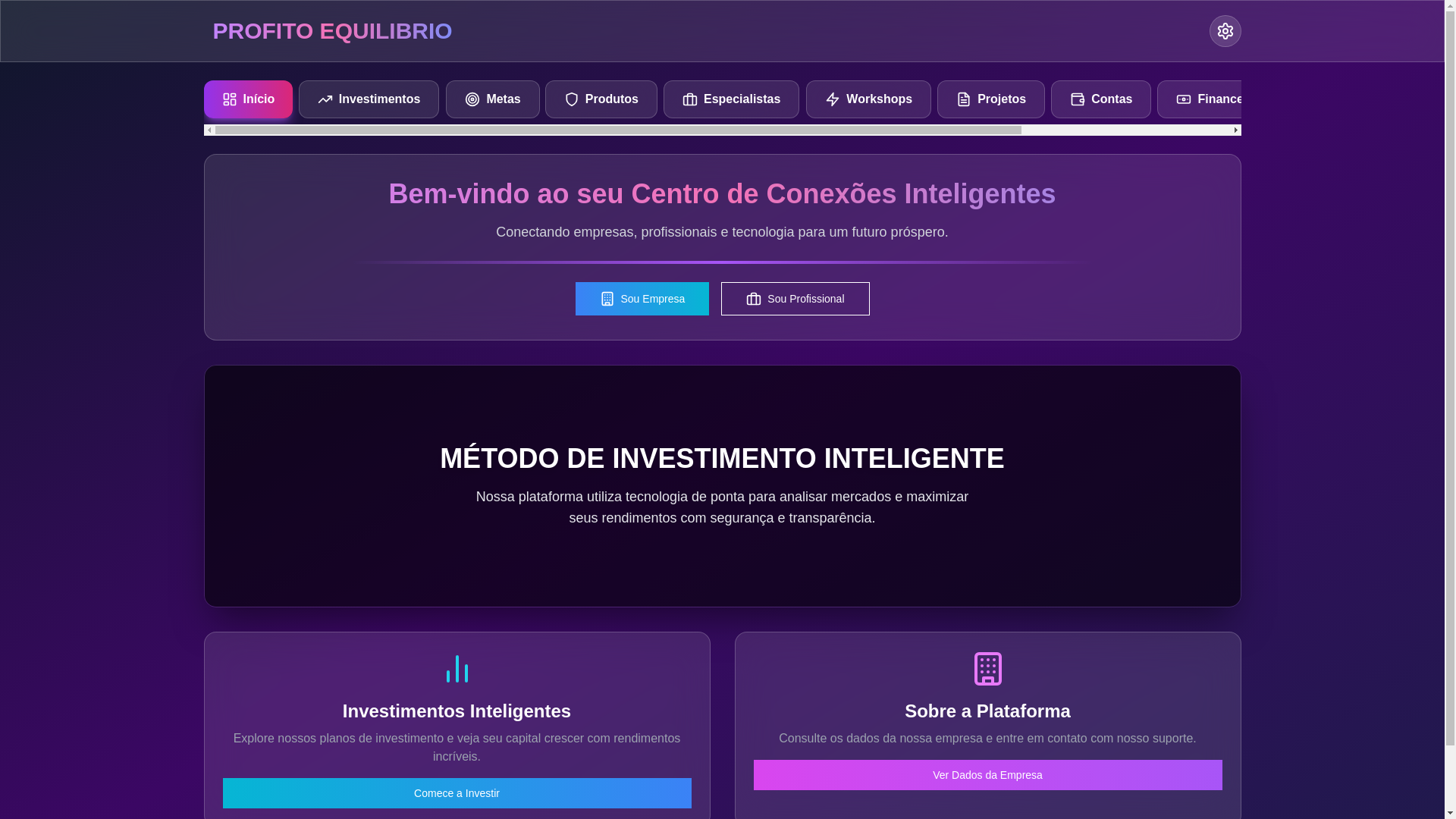 website screenshot of https://profitoequilibrio.com.br/