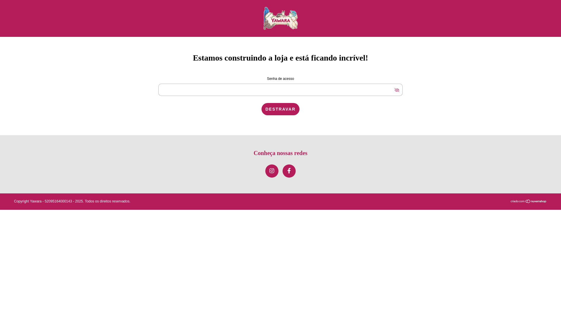 website screenshot of https://yawarapetstore.com.br/