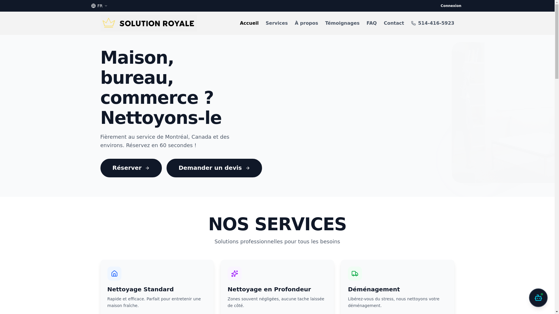 website screenshot of https://solutionroyale.net/