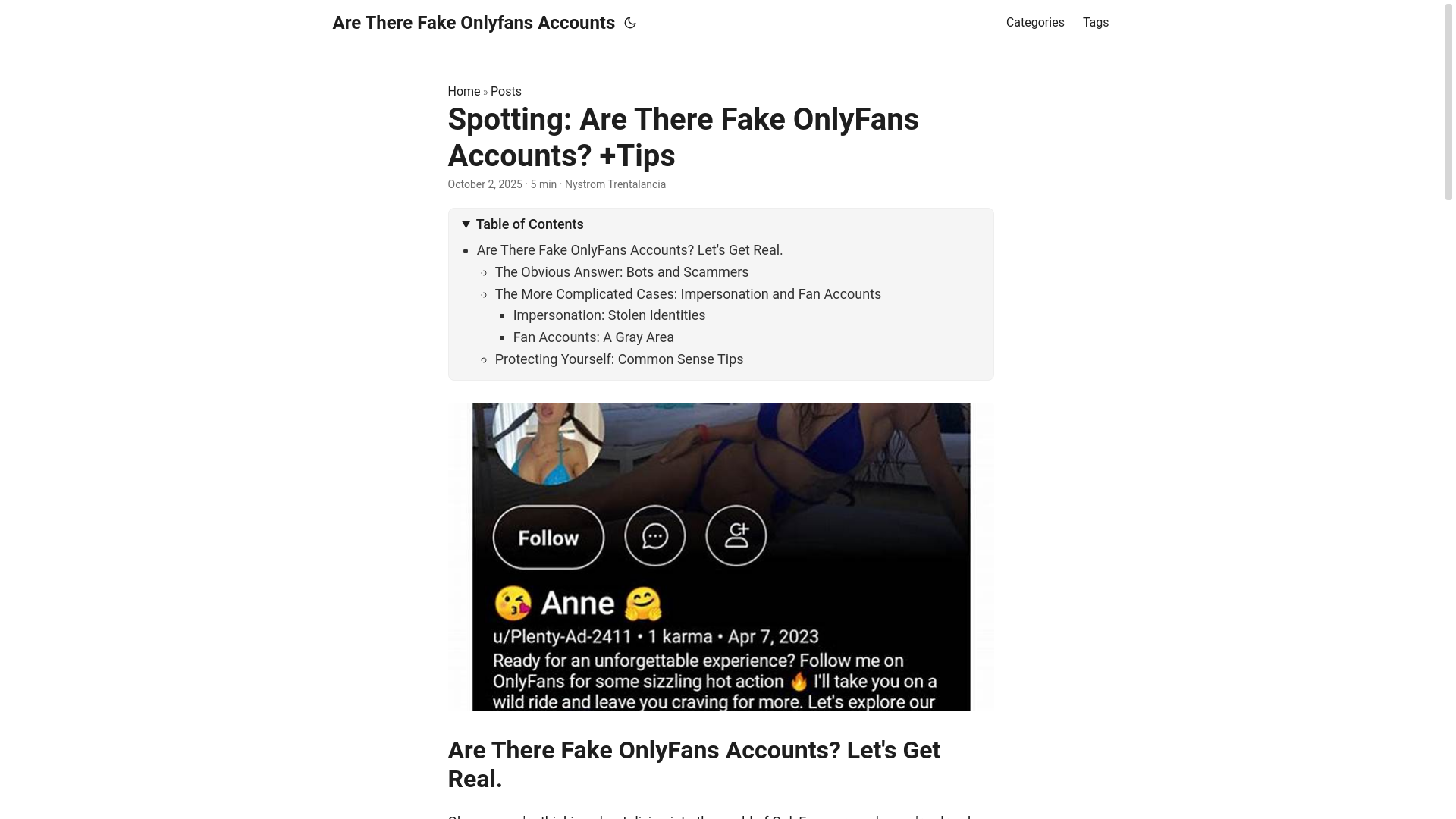 website screenshot of https://are-there-fake-onlyfans-accounts.pages.dev/