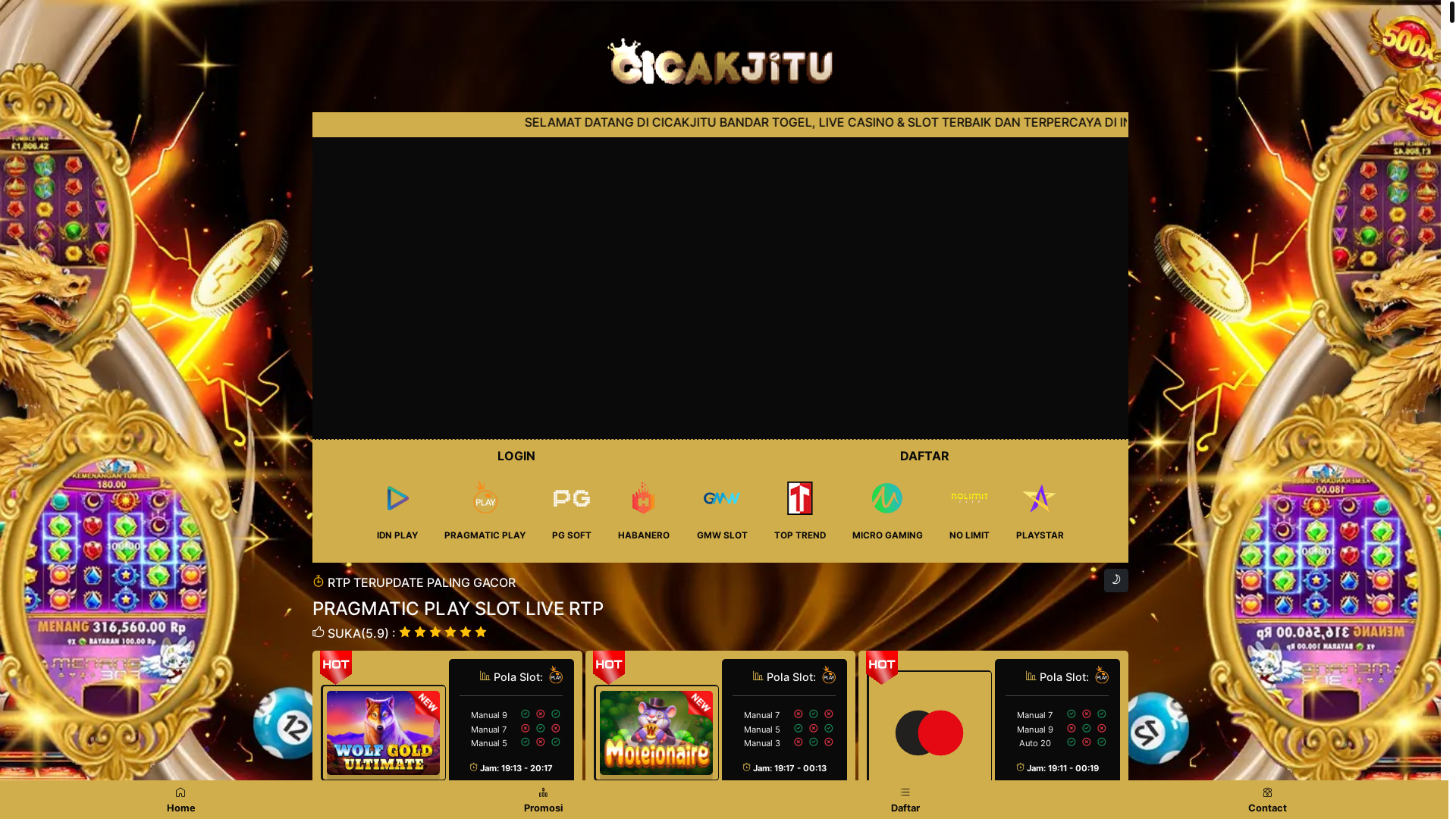 website screenshot of https://cicakrtp19.pages.dev/