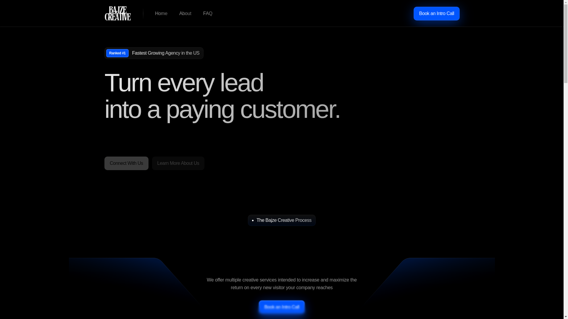 website screenshot of https://bajzecreative.com/