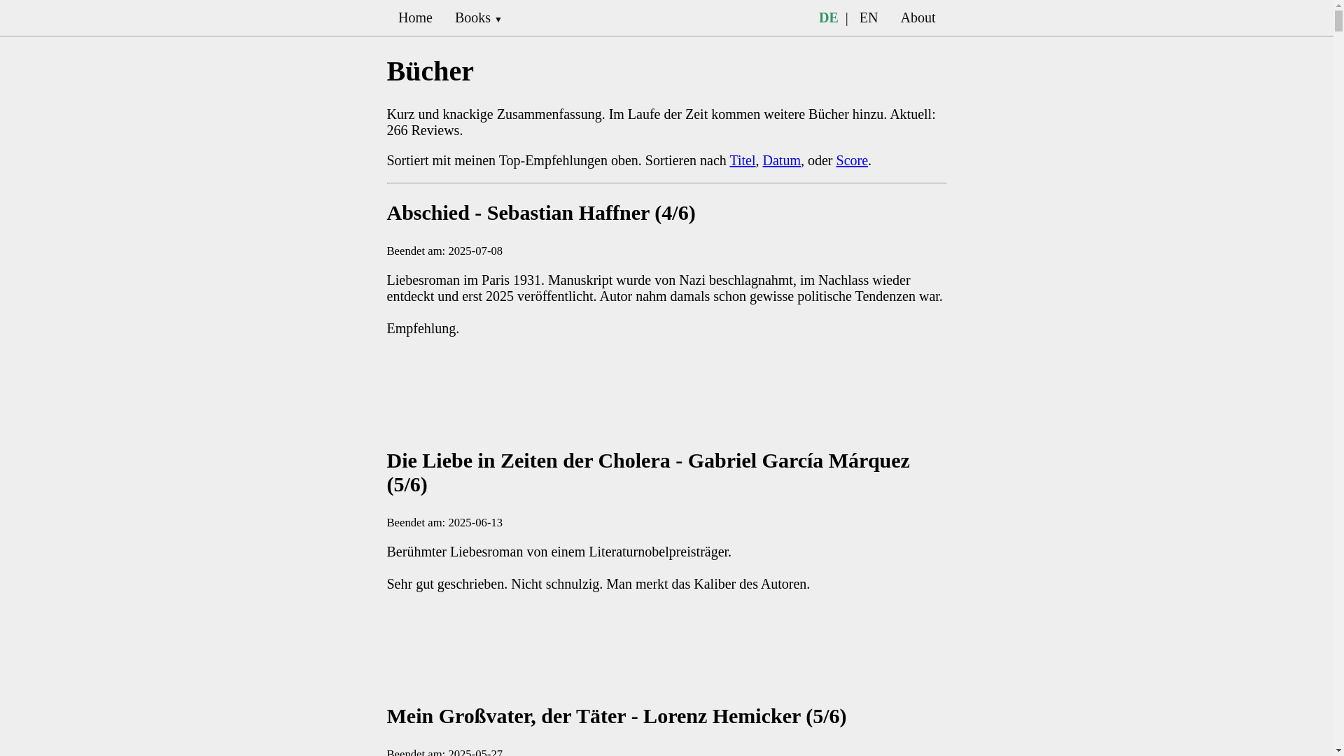 website screenshot of https://moritzabe.de/reviews.html