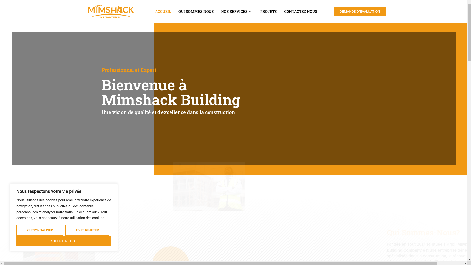 website screenshot of https://mimshackbuildings.com/