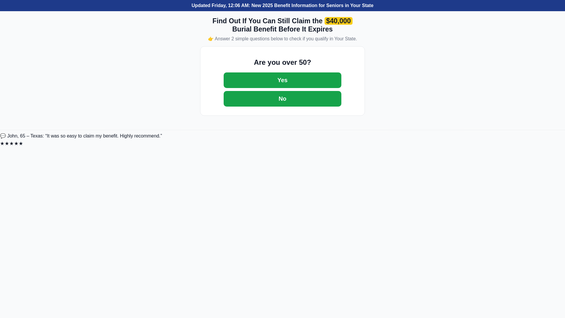 website screenshot of https://burialbenefitnowlander.pages.dev/