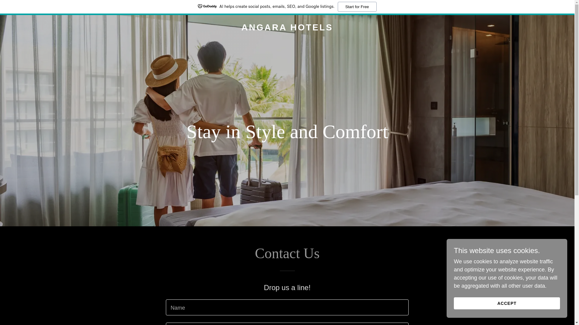 website screenshot of https://angarahotels.com/