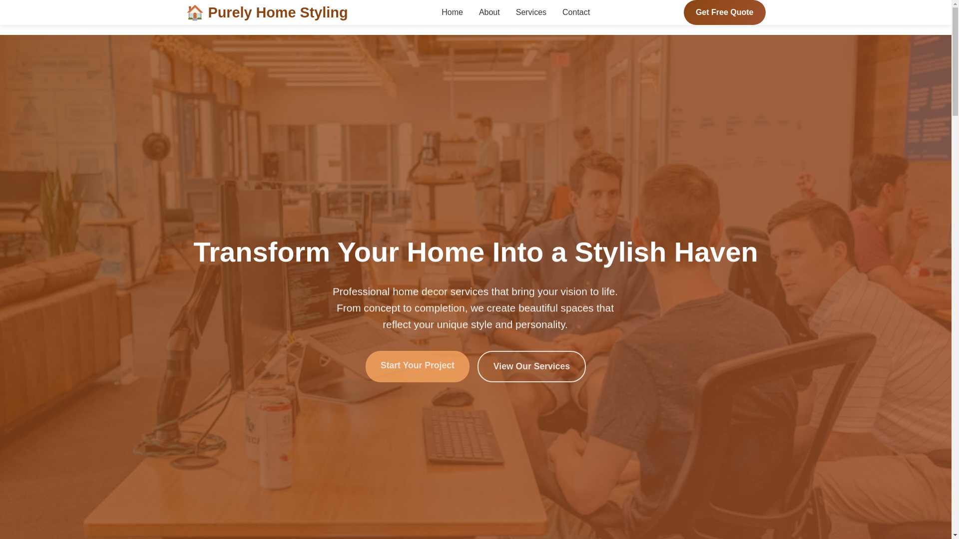 website screenshot of https://purelyhomestyling.courses/