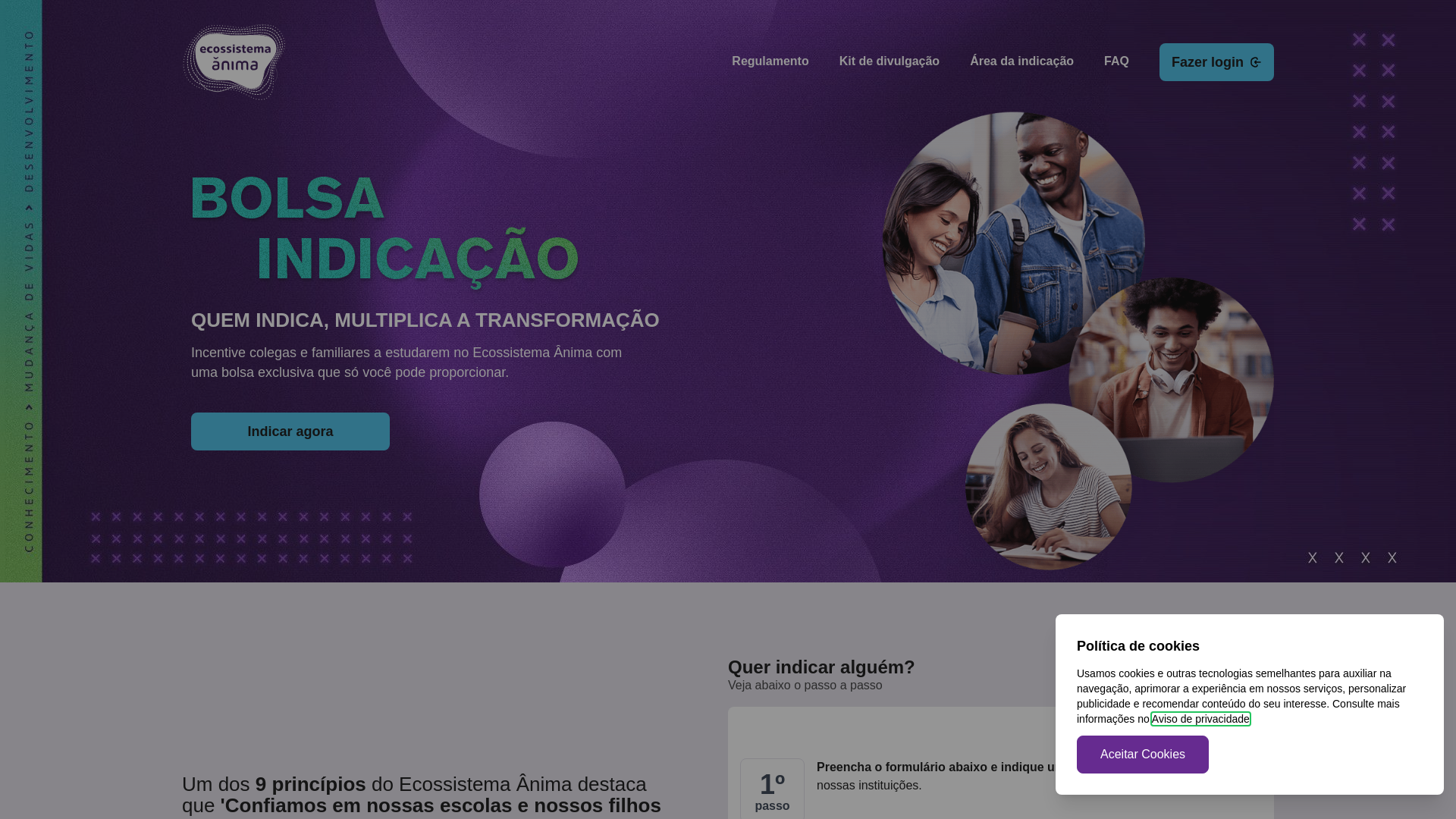 website screenshot of https://bolsa-indicacao.pages.dev/