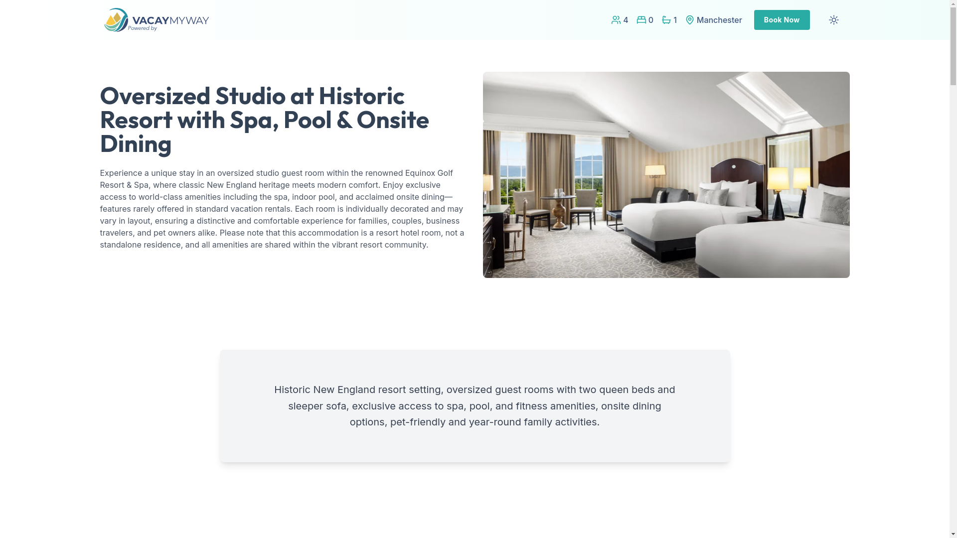 website screenshot of https://tranquilequinox.vacations/