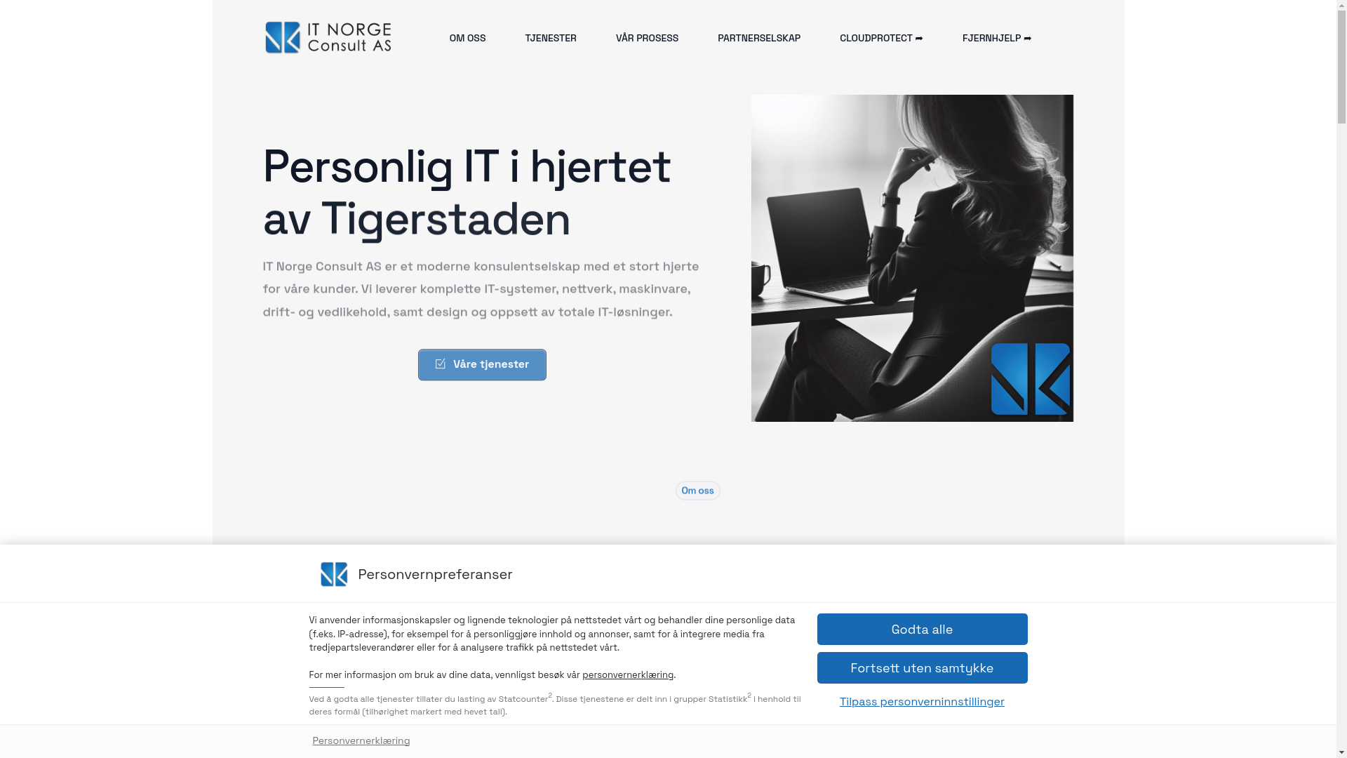 website screenshot of https://milinvest.no/