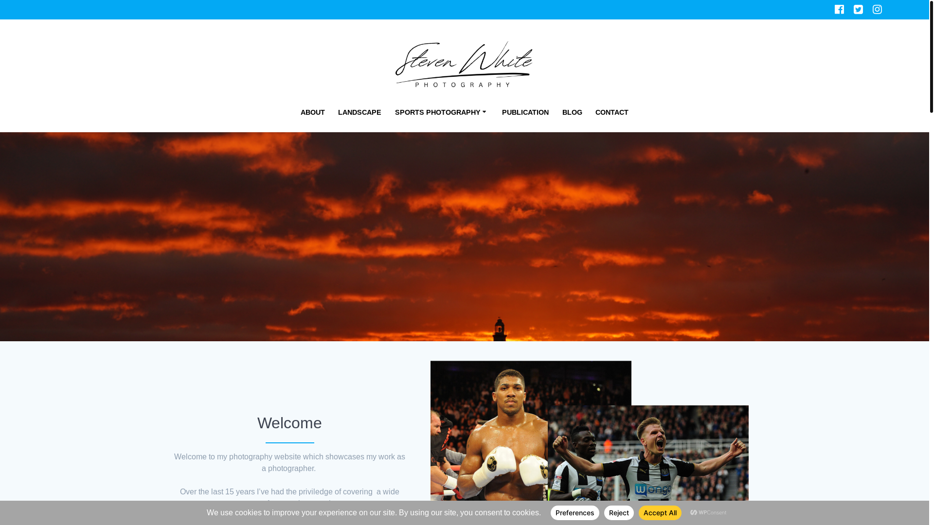website screenshot of https://stevenwhitephotographer.com/