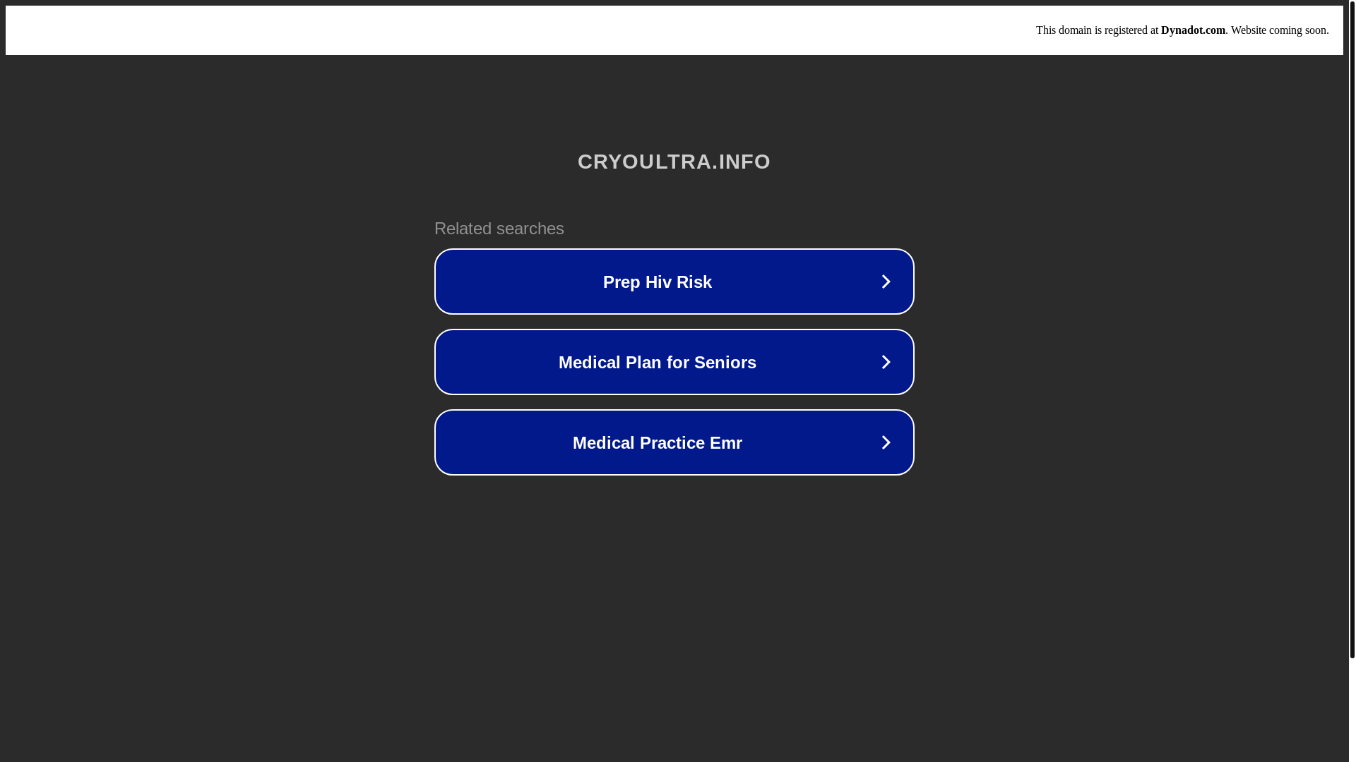 website screenshot of https://cryoultra.info/