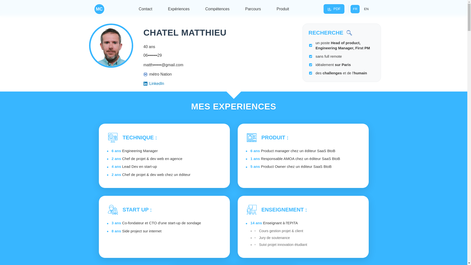 website screenshot of https://matthieuchatel.pages.dev/