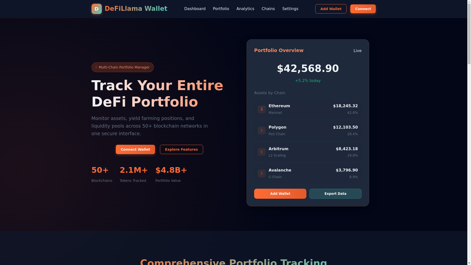website screenshot of https://wallet-defilama-en.pages.dev/