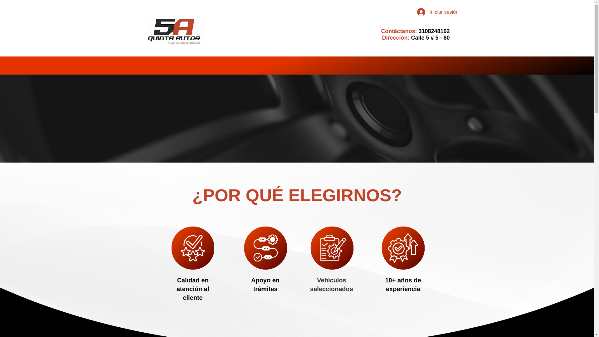 website screenshot of https://quintaautos.com/