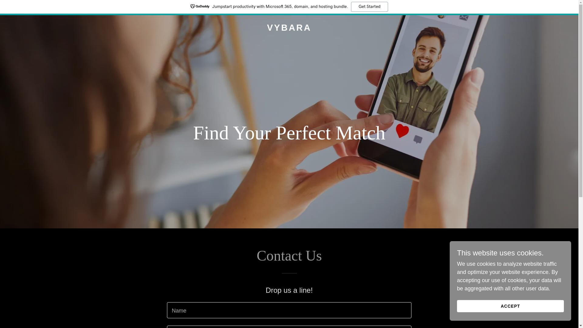 website screenshot of https://vybara.com/